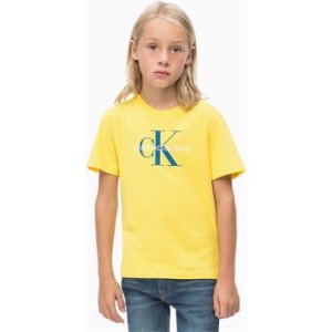 Calvin Klein Jeans  IB0IB00032 MONOGRAM TEE  boys's Children's T shirt in Yellow