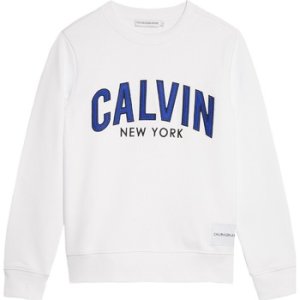 Calvin Klein Jeans  IB0IB00179 LOGO PATCH  boys's Children's sweatshirt in White