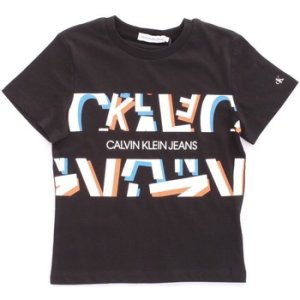 Calvin Klein Jeans  IB0IB00450 Short sleeve Boys Nero  boys's Children's T shirt in Black