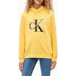 Calvin Klein Jeans  IU0IU00073 MONOGRAM HOODIE  girls's Children's Sweatshirt in Yellow