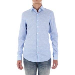 Calvin Klein Jeans  K10K105000 Shirt Men Blu chiaro  men's Long sleeved Shirt in Blue