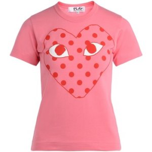 Comme Des Garcons  pink T-shirt with red polka dot  women's T shirt in Pink