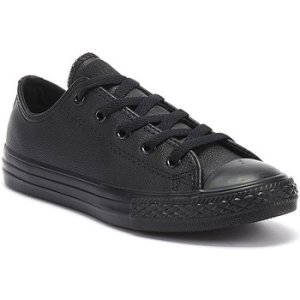 Converse  All Star Ox Youth Black Mono Leather Trainers  boys's Children's Shoes (Trainers) in Black