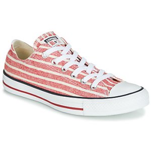 Converse  CHUCK TAYLOR ALL STAR STRIPES TEXTILE OX  men's Shoes (Trainers) in Red