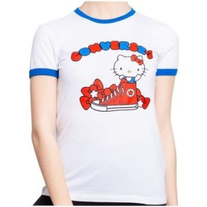 Converse  X Hello Kitty  women's T shirt in White
