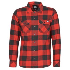Dickies  SACRAMENTO  men's Long sleeved Shirt in Red. Sizes available:M,L,XL