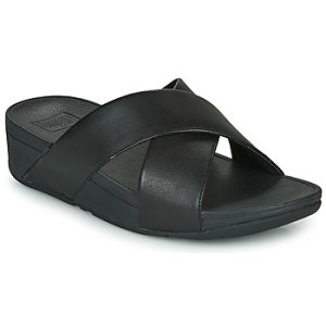 FitFlop  LULU CROSS SLIDE SANDALS - LEATHER  women's Mules / Casual Shoes in Black