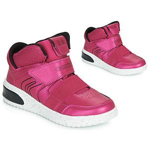 Geox  J XLED GIRL  girls's Children's Shoes (High-top Trainers) in Pink. Sizes available:12 kid,13 kid,1 kid,1.5 kid,2.5