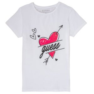 Guess  KEVIN  girls's Children's T shirt in White