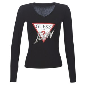 Guess  LS RN ICON TEE  women's  in Black