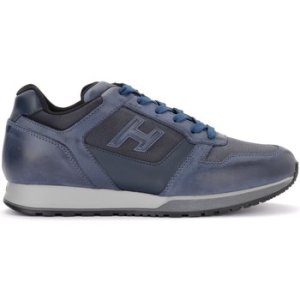 Hogan  H321 sneaker in blue leather and fabric  men's Shoes (Trainers) in Blue