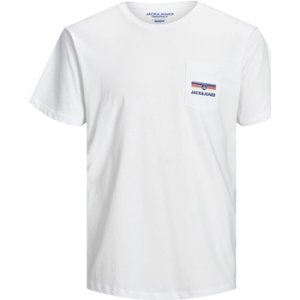Jack   Jones  12168077 CLEVER TEE  men's T shirt in White