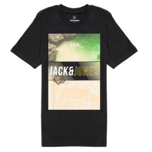 Jack   Jones  JCOFRIDAY DISC  boys's Children's T shirt in Black
