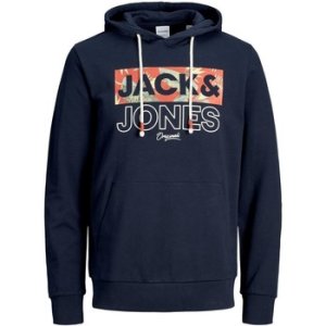 Jack   Jones  Tropic Hoodie  men's Sweatshirt in Blue