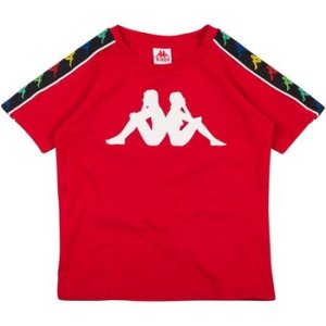Kappa  304KEF0Y Short sleeve Unisex Junior Rosso/bianco  boys's Children's T shirt in Multicolour