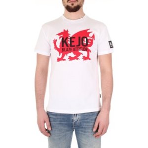 Kejo  KS19-103M Short sleeve Men Bianco  men's T shirt in White