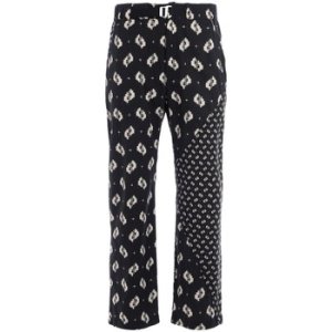 Kenzo  black trousers with white 'Ikat' print  men's  in Black