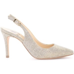 L'arianna  sandal in platinum-colored lurex fabric  women's Court Shoes in Beige