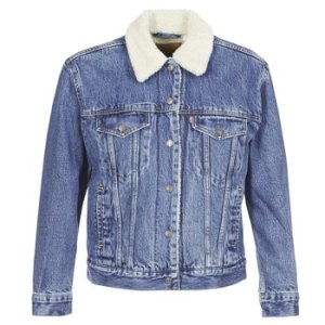 Levis  EX-BF SHERPA TRUCKER  women's Denim jacket in Blue. Sizes available:UK XS,UK S,UK M,UK L,UK XXS