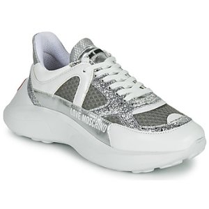 Love Moschino  SUPER HEART  women's Shoes (Trainers) in Silver