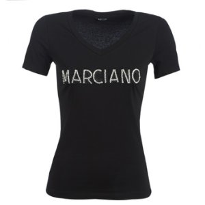 Marciano  LOGO PATCH CRYSTAL  women's T shirt in Black