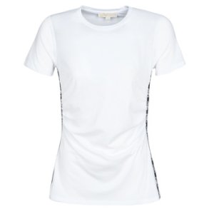 MICHAEL Michael Kors  ELV LOGO TRIM SHRD T  women's T shirt in White