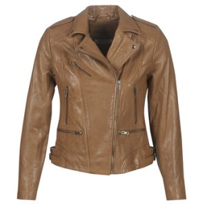Naf Naf  CHAO  women's Leather jacket in Brown