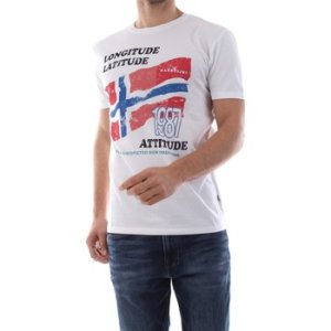 Napapijri  N0YIFG SARJA  men's T shirt in White. Sizes available:UK M