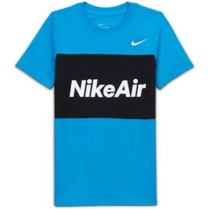 Nike  Air  boys's Children's T shirt in Blue