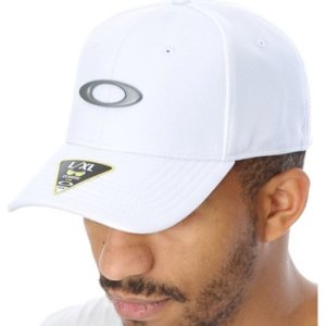 Oakley  White-Grey Tin Can Curved Peak Flexfit Cap  men's Cap in White