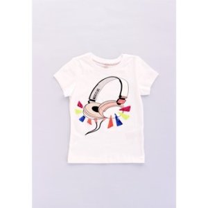 Only Girl  15195104 Short sleeve Girls Bianco/cuffia  girls's Children's T shirt in Multicolour