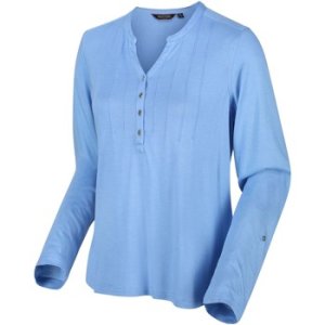 Regatta  Fflur Long Sleeved Half Button Top Blue  women's  in Blue