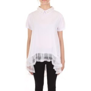 Relish Girl  CMRE91007J Blouses Girls Latte  boys's Children's Short sleeved Shirt in White