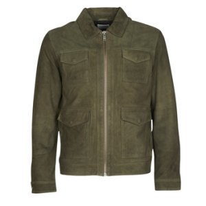 Selected  SLHRALF  men's Leather jacket in Kaki