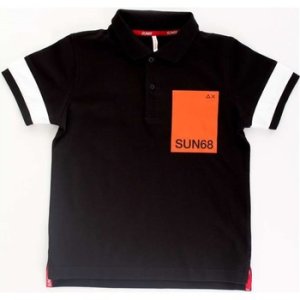 Sun68  A19324 Short sleeves Boys Nero  boys's Children's polo shirt in Black