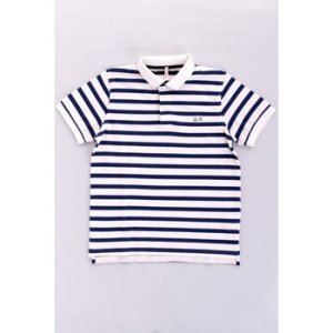 Sun68  A30313 Short sleeves Boys Bianco/royal  boys's Children's polo shirt in Multicolour