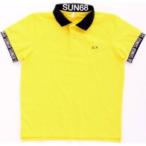 Sun68  A30324 Short sleeves Boys Giallo  boys's Children's polo shirt in Yellow