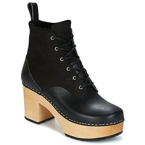 Swedish hasbeens  HIPPIE LACE UP  women's Low Ankle Boots in Black