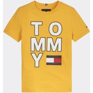 Tommy Hilfiger  KB0KB05428 APPLICATION TEE  boys's Children's T shirt in Yellow