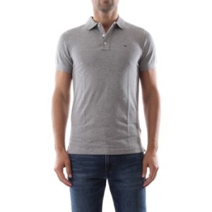 Tommy Jeans  DM0DM04266 FINE PIQUET  men's Polo shirt in Grey