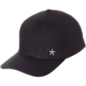 Unit  Black Cope Curved Peak Flexfit Cap  men's Cap in Black