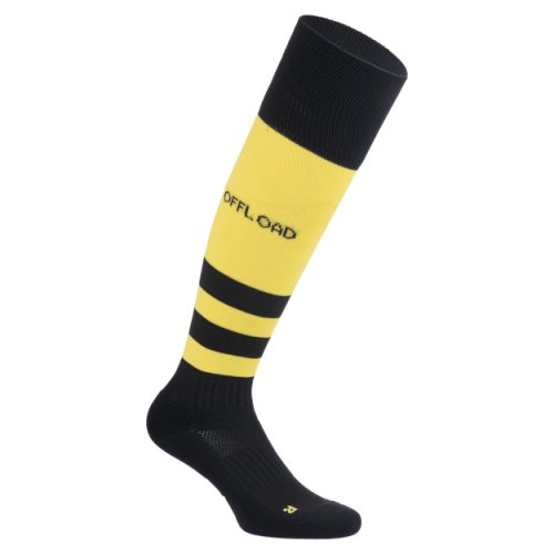 Kids' High Rugby Socks R500 - Black/yellow
