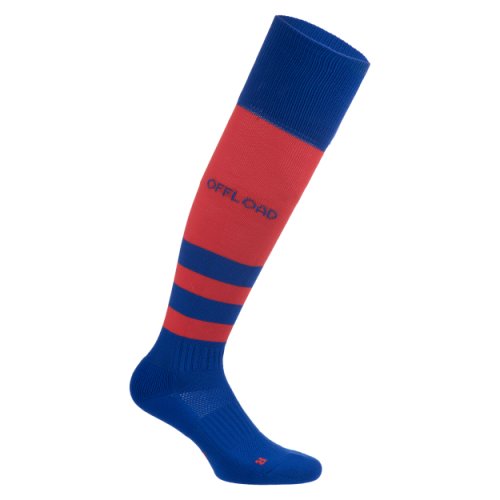 Kids' High Rugby Socks R500 - Blue/red
