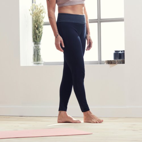 Women's Eco-friendly Gentle Yoga Leggings - Black/grey