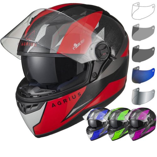 Agrius Rage SV Fusion Motorcycle Helmet & Visor - Green, Green