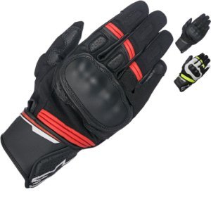 Alpinestars Booster Leather Motorcycle Gloves - Black White Fluo, Black White Fluo