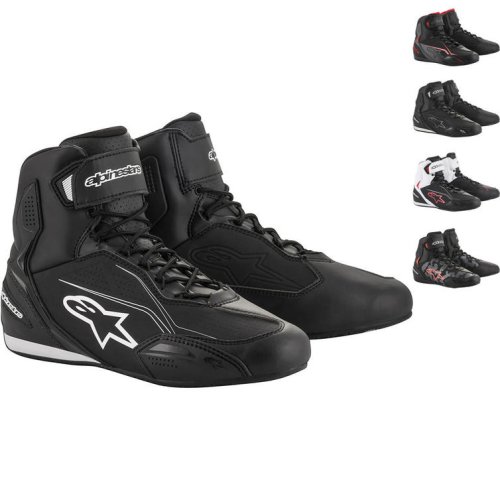 Alpinestars Faster-3 Motorcycle Boots - Black Grey Red, Black Grey Red