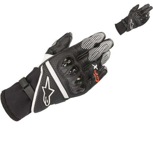 Alpinestars GP X v2 CE Leather Motorcycle Gloves - Black White, Black White