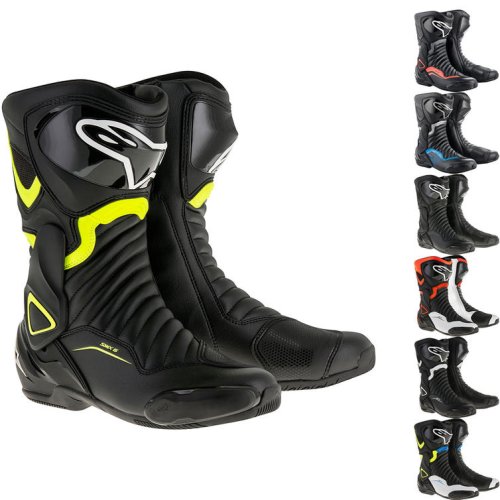 Alpinestars SMX-6 v2 CE Motorcycle Boots - Black Gunmetal Blue, Black Gunmetal Blue