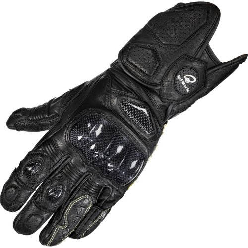 Black Rhino Leather Motorcycle Gloves, Black